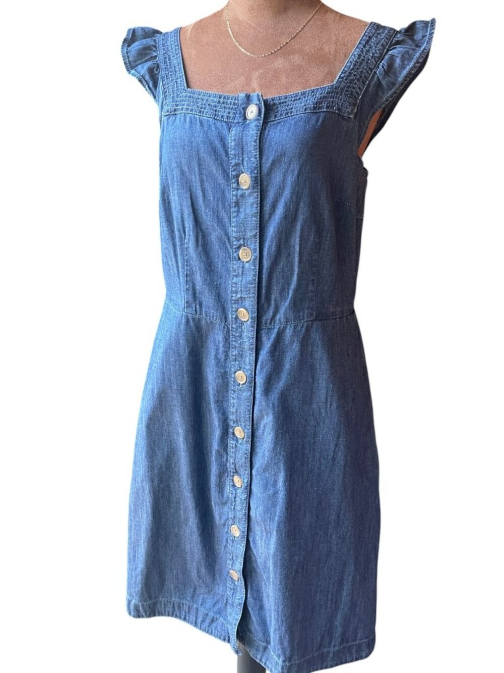 Talbots Striated Denim Button Front Dress – 6P Country Music Concert